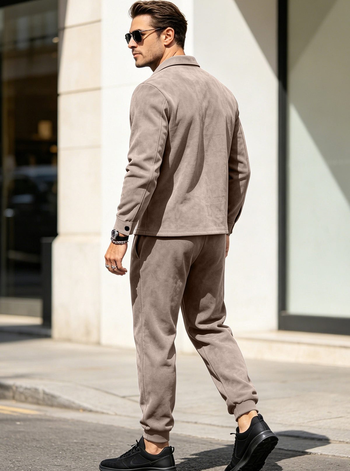 The Verona men’s suede-touch jacket & jogger set