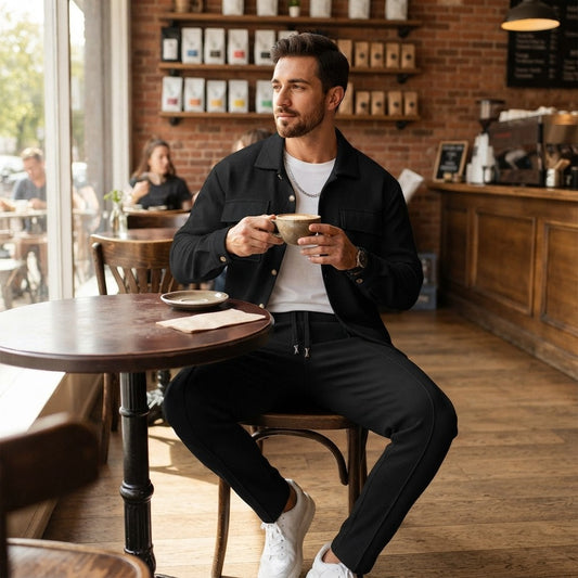 Men's Waffle Knit Shirt and Pants Set