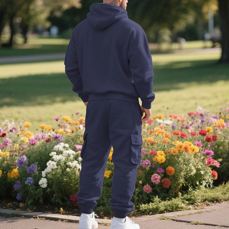 Ensemble sweat à capuche utilitaire pour homme automne-hiver
