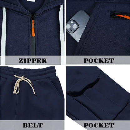 Ensemble sweat à capuche utilitaire pour homme automne-hiver