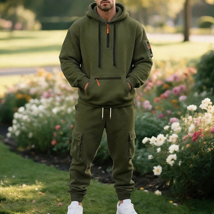 Ensemble sweat à capuche utilitaire pour homme automne-hiver