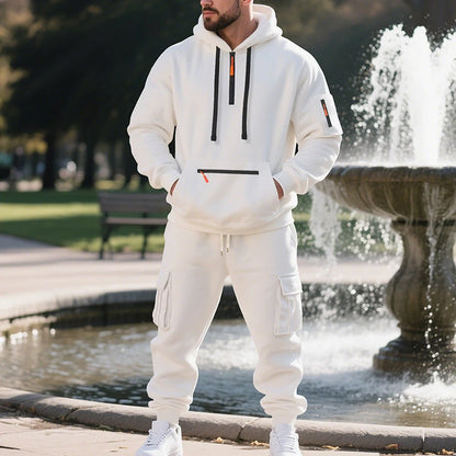 Ensemble sweat à capuche utilitaire pour homme automne-hiver