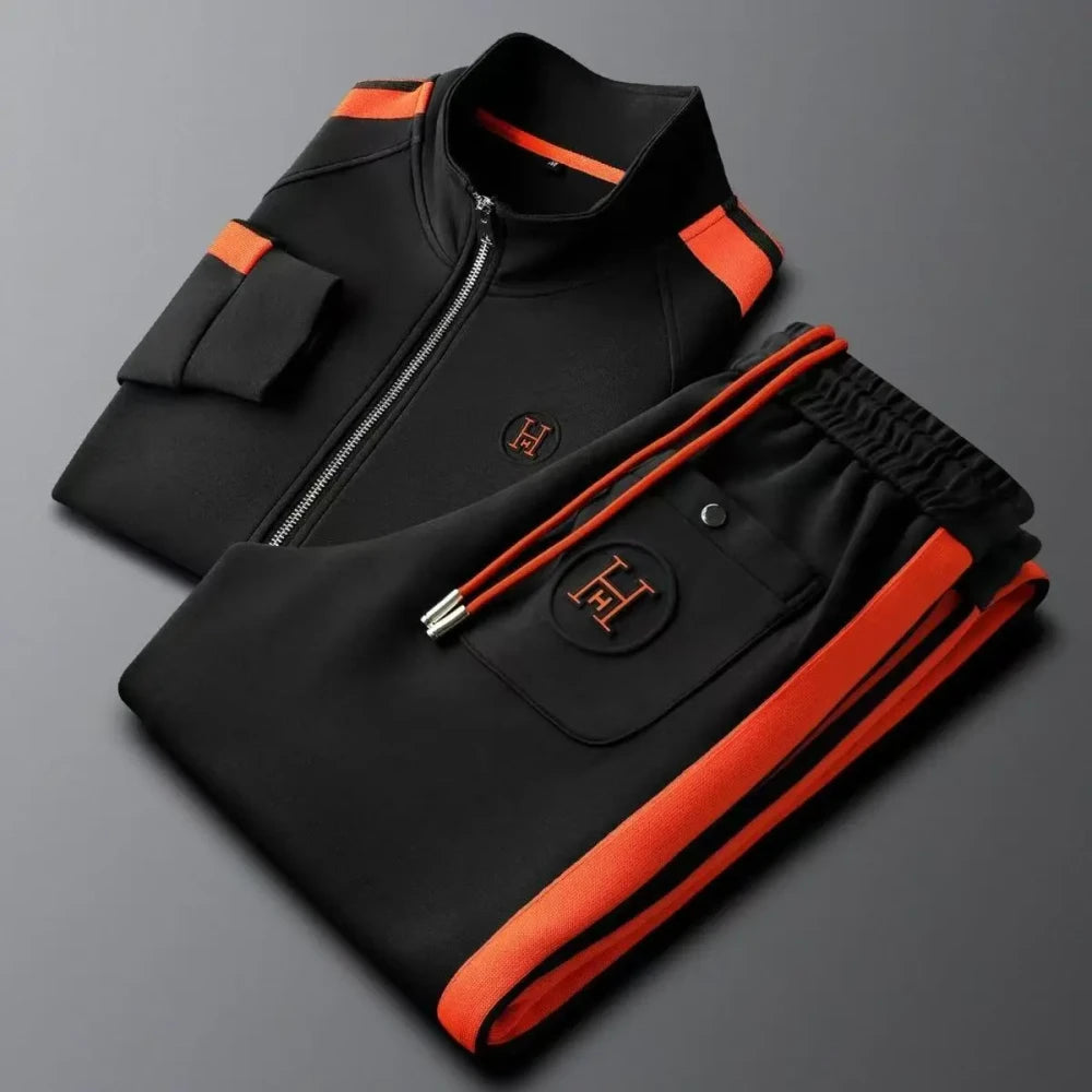 Ensemble de survêtement d'hiver brodé haut de gamme pour homme