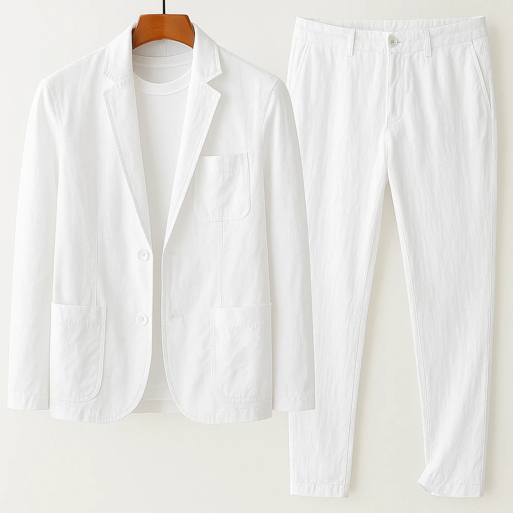 LEINEN-CASUAL-ANZUG-SET