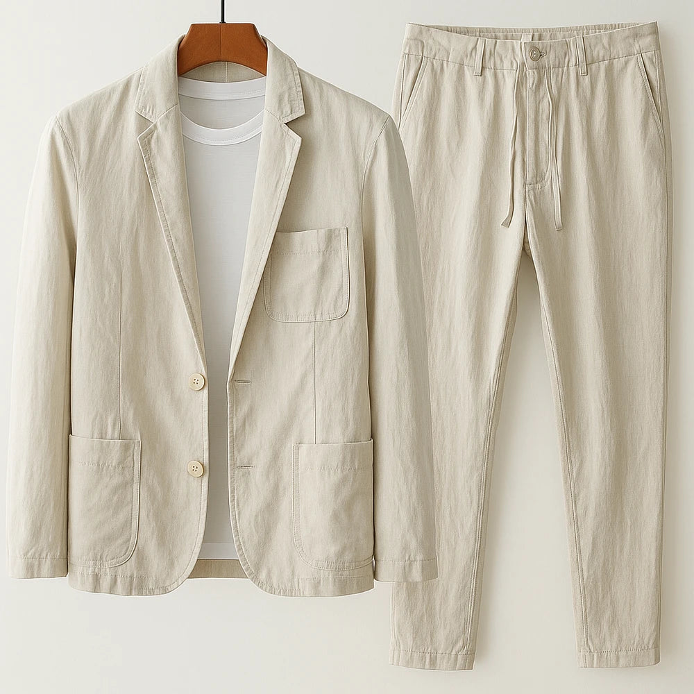 LEINEN-CASUAL-ANZUG-SET