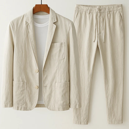 LEINEN-CASUAL-ANZUG-SET