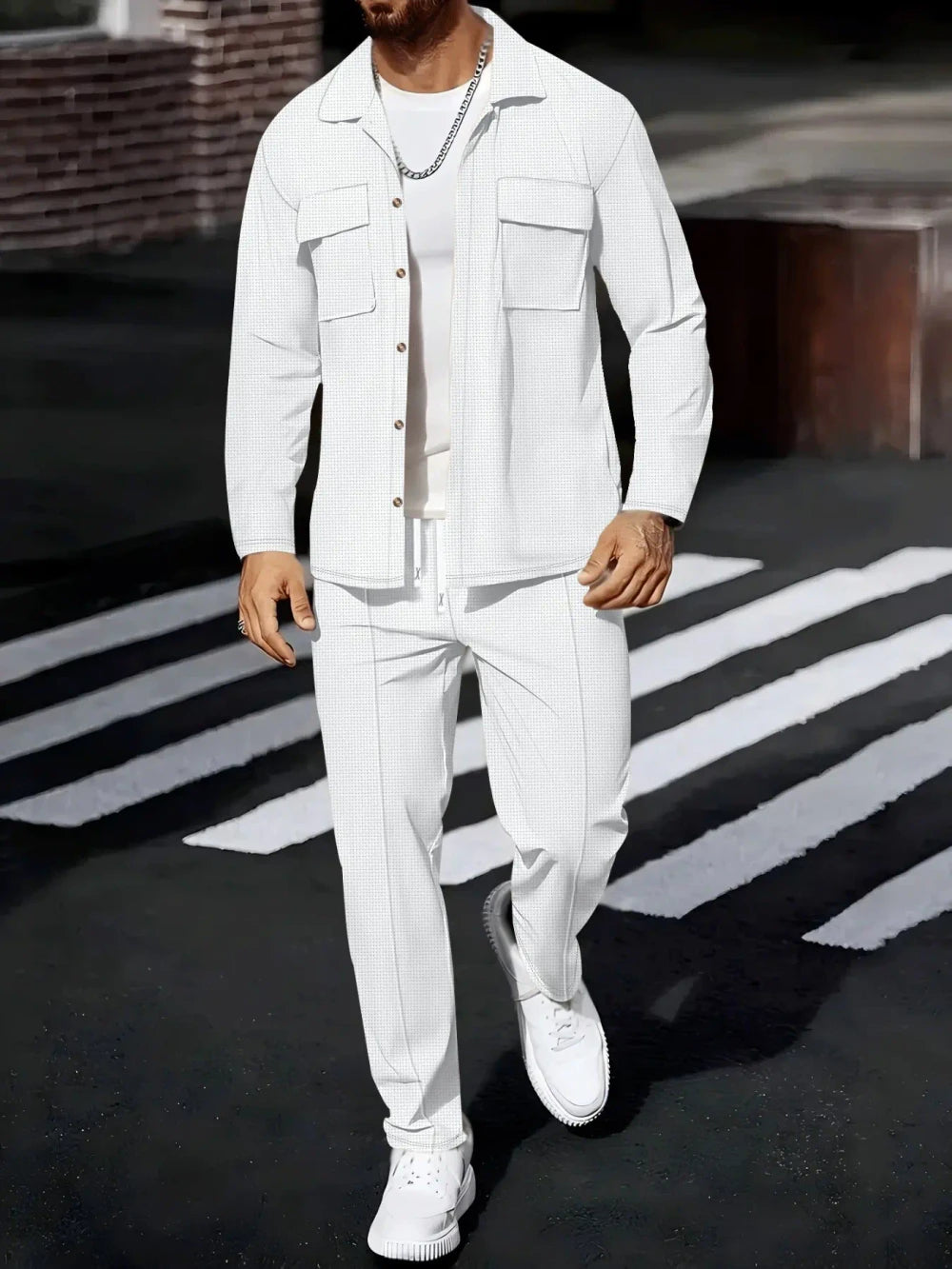The Mercer Men’s Waffle-Knit Shirt & Pants Set