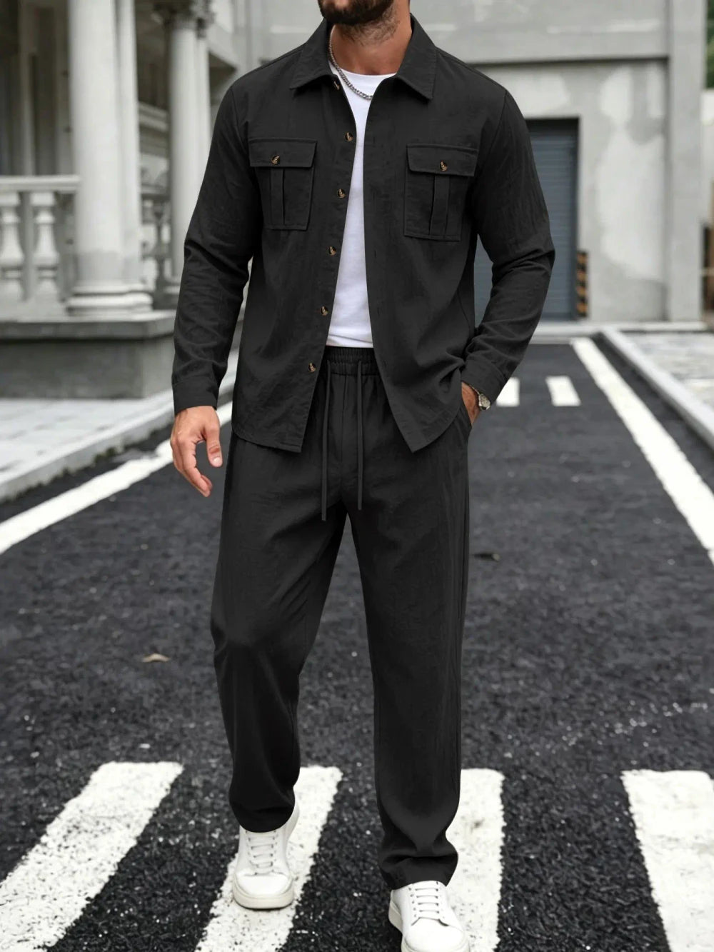 Linen Casual Workwear Set