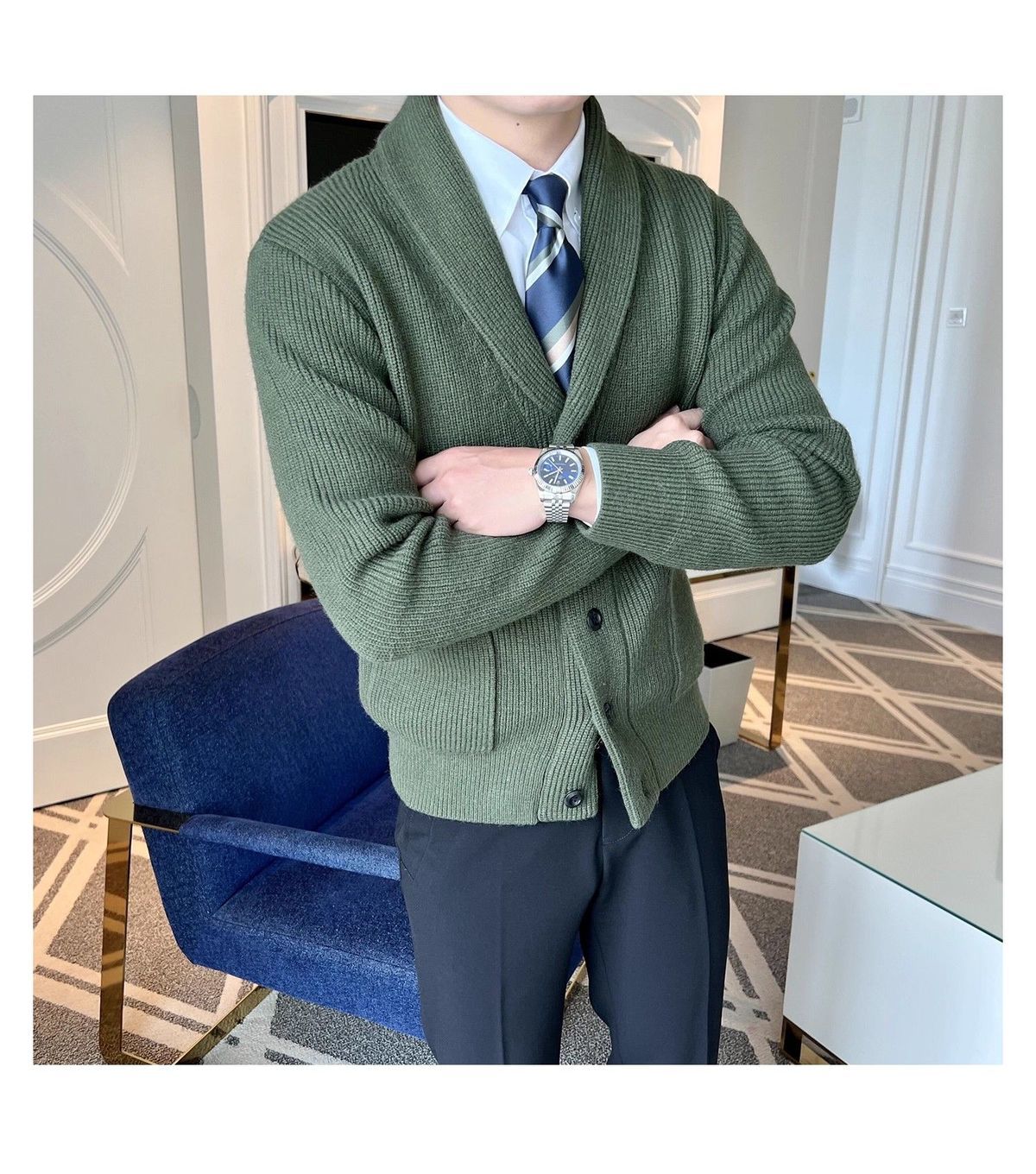 The Ashford Men’s Wool-Blend Shawl Collar Cardigan