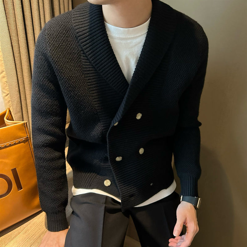 The Beaumont Men’s Double-Breasted Shawl Collar Cardigan