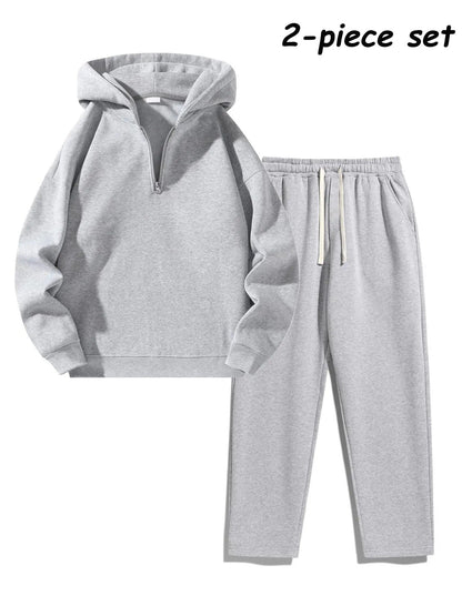 Men's 2-Piece Casual Tracksuit Set – Sporty Sweatshirt & Pants