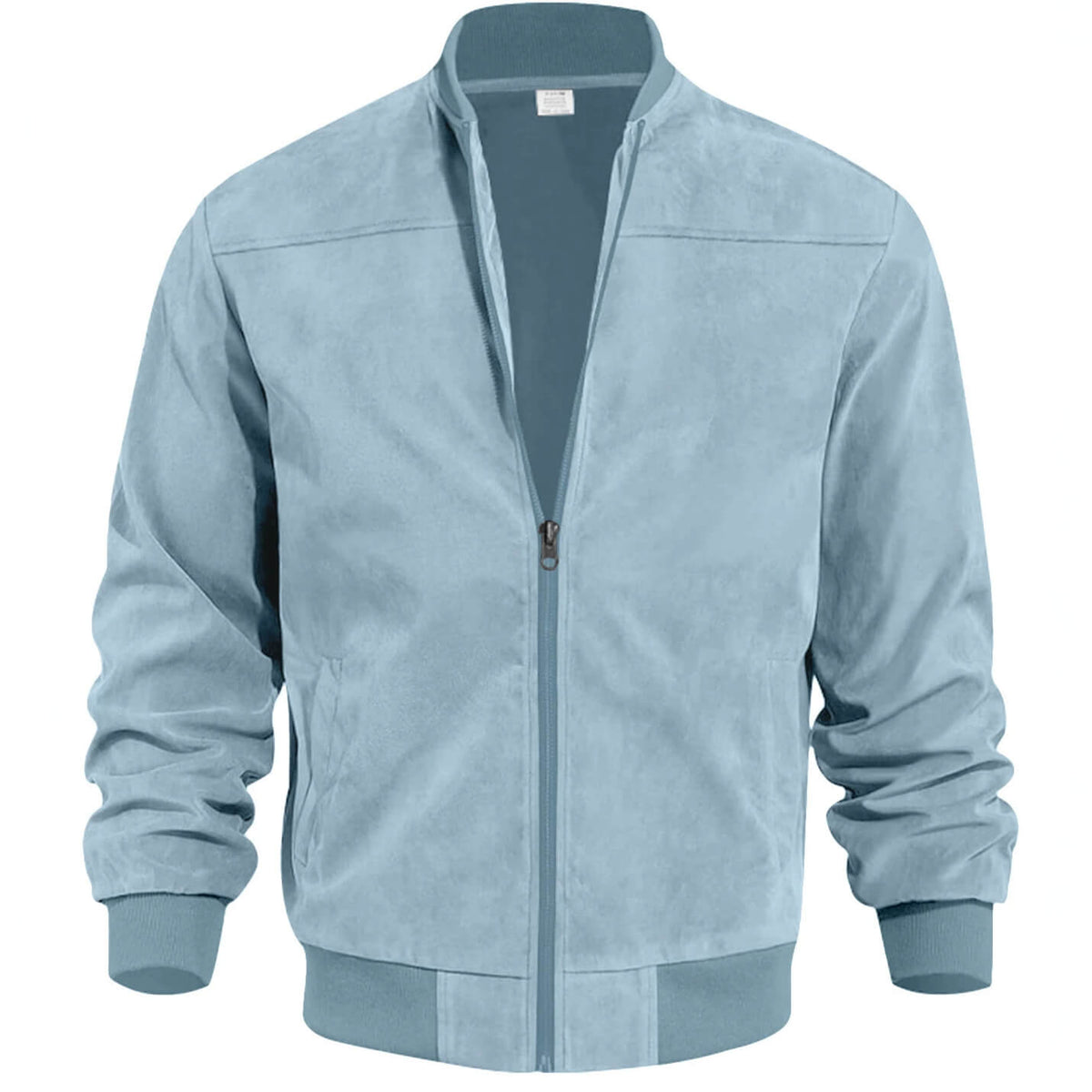 Men’s Suede-Touch Bomber Jacket – Casual Fall Zip-Up