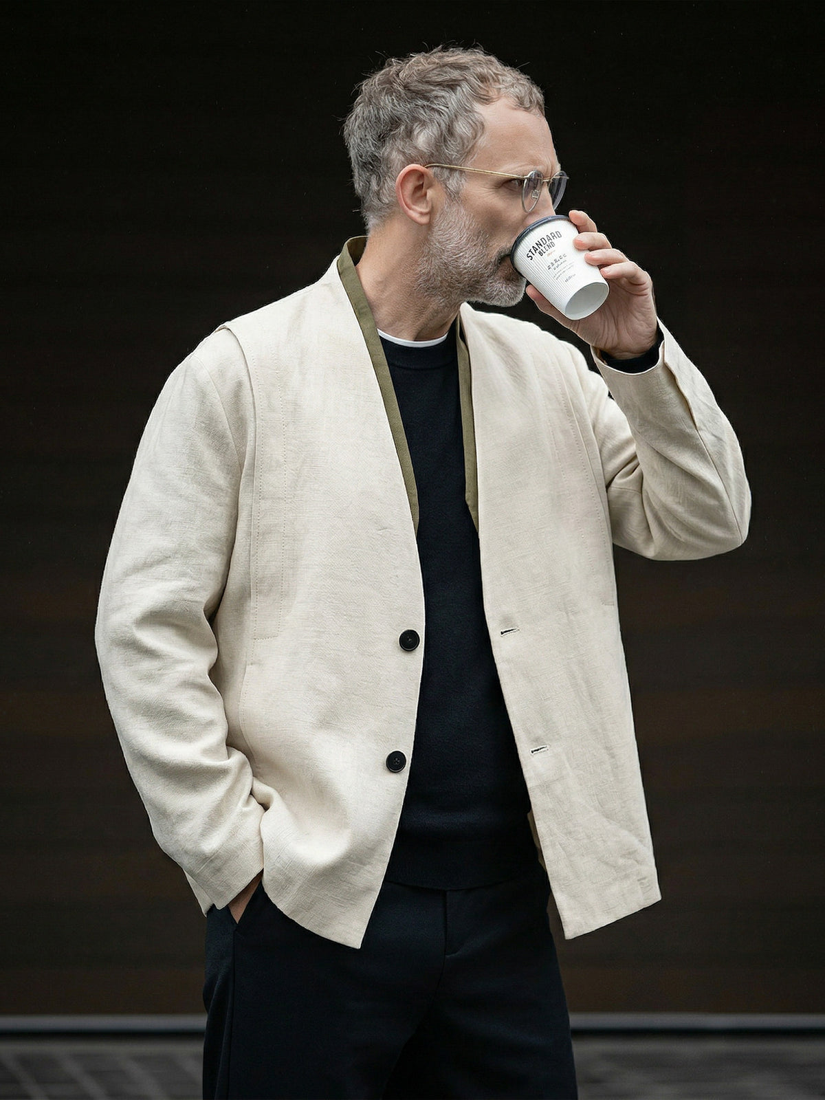 Veste chic décontractée en lyocell mélangé pour homme
