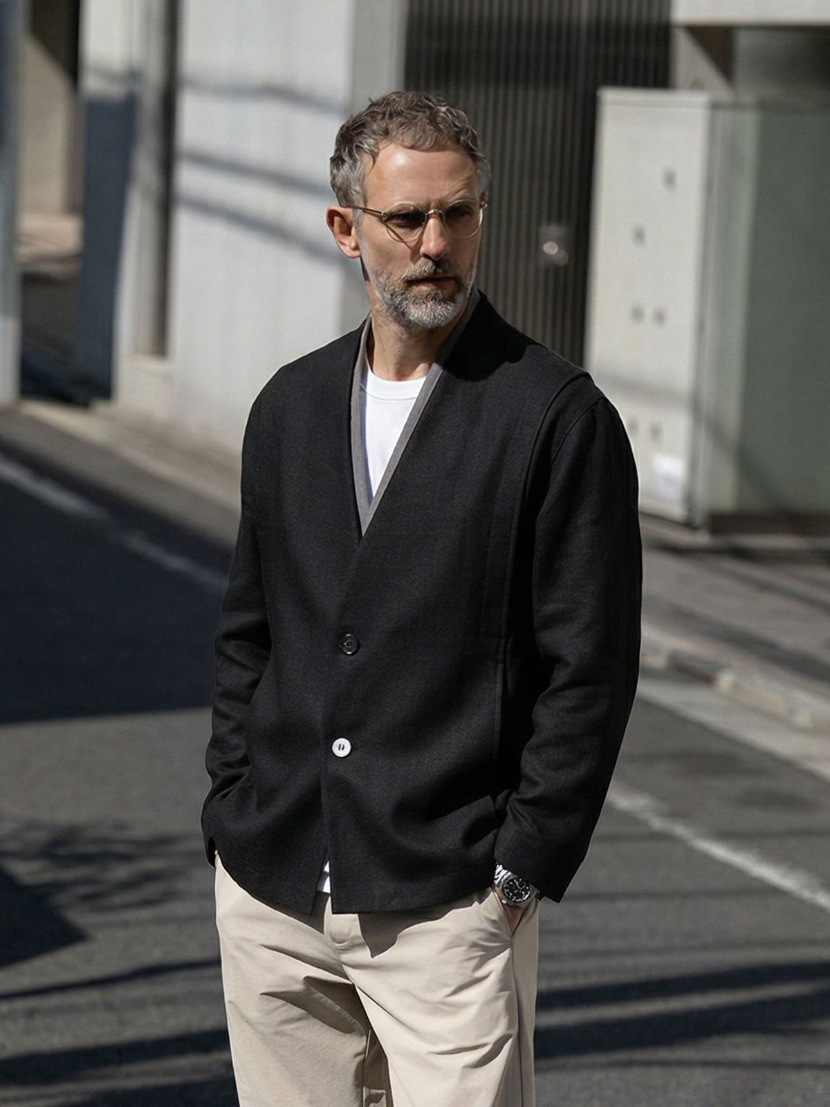Veste chic décontractée en lyocell mélangé pour homme