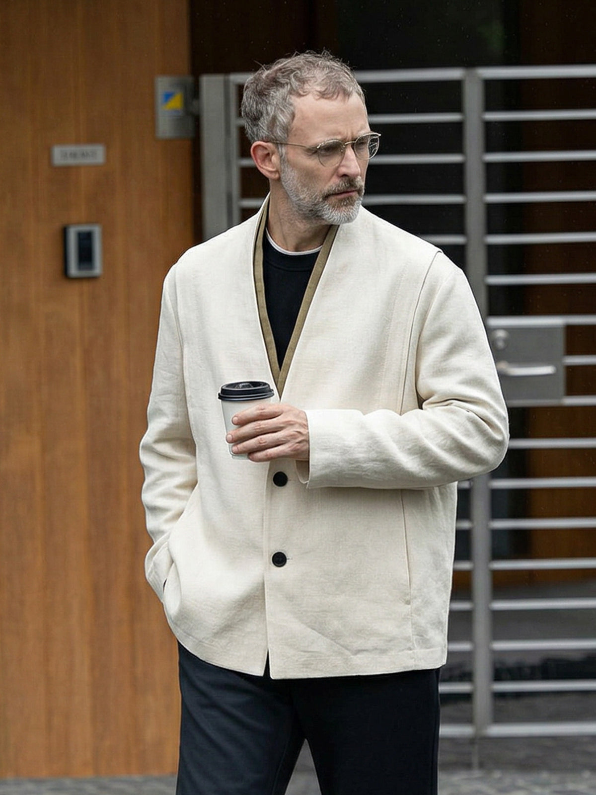 Veste chic décontractée en lyocell mélangé pour homme