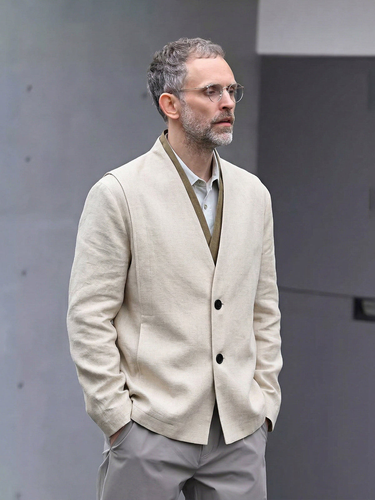 Veste chic décontractée en lyocell mélangé pour homme