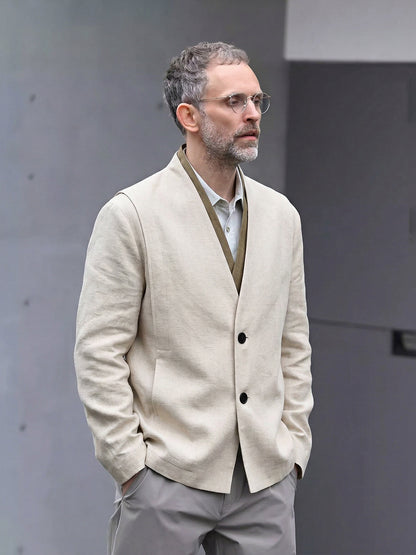 Veste chic décontractée en lyocell mélangé pour homme
