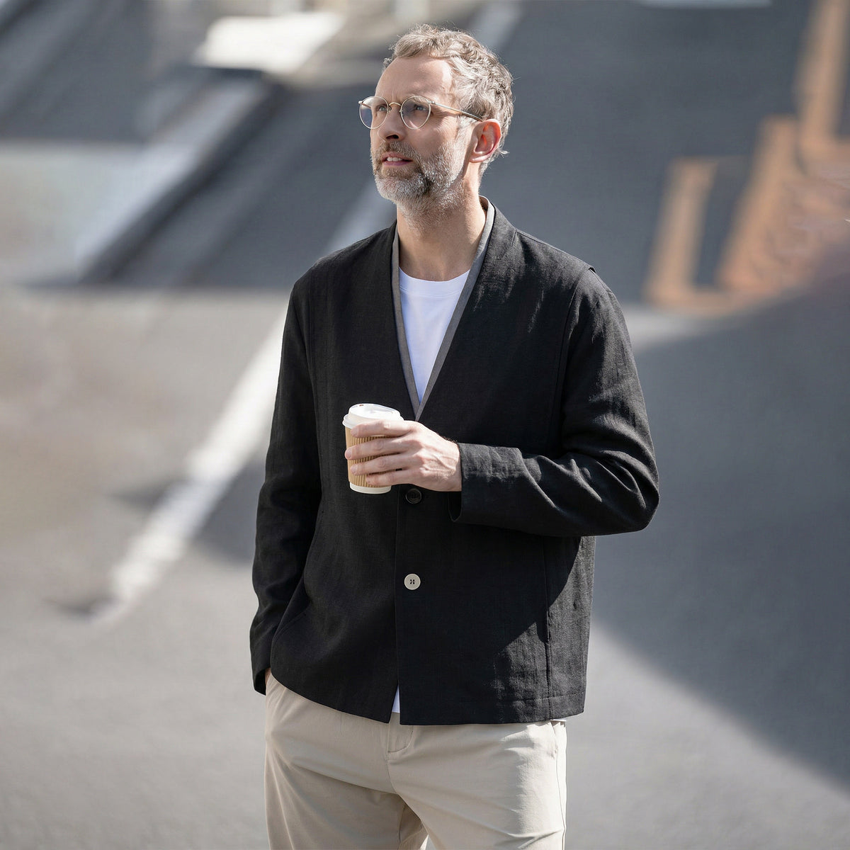 Veste chic décontractée en lyocell mélangé pour homme