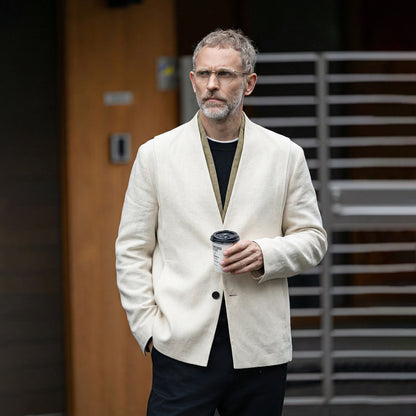 Veste chic décontractée en lyocell mélangé pour homme