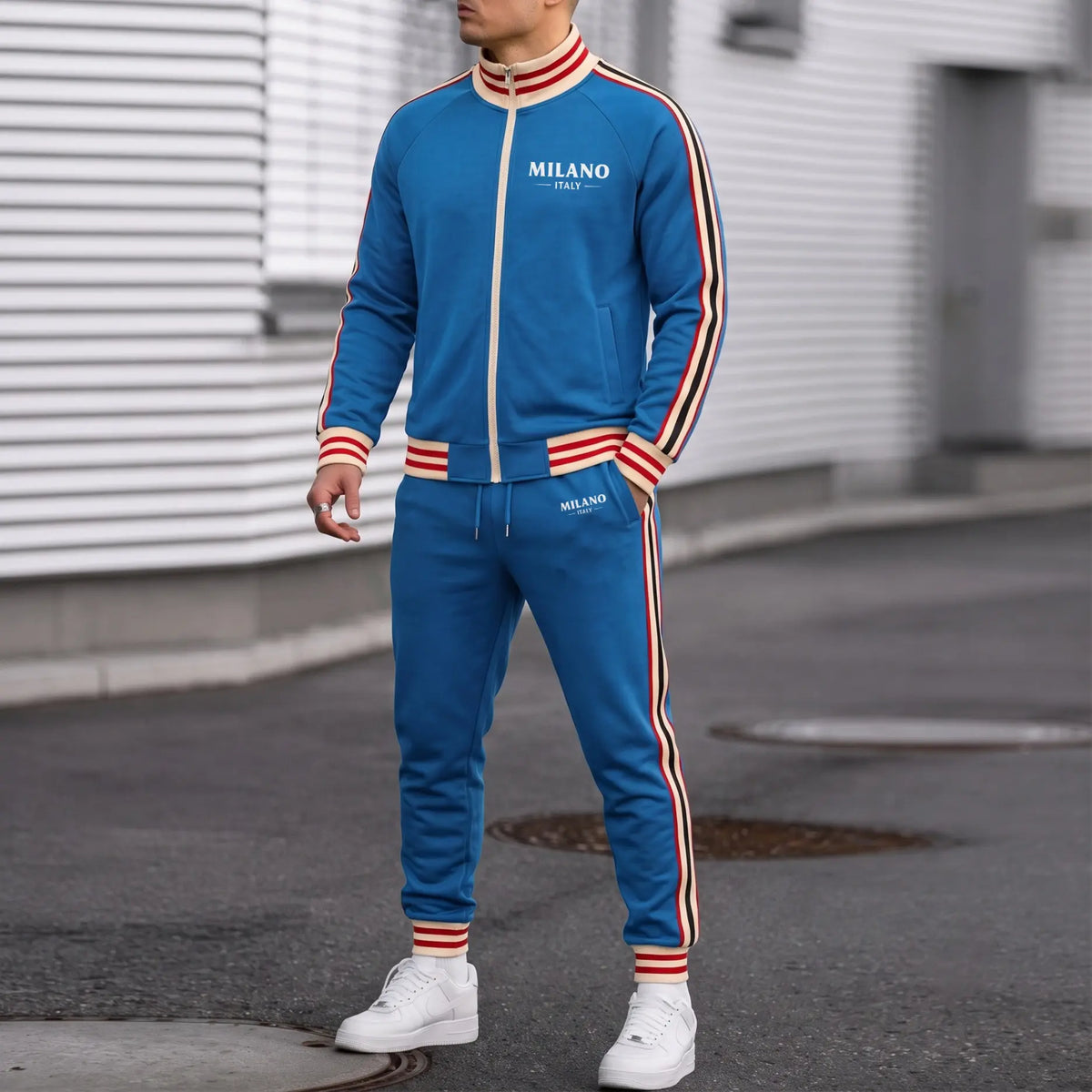 Retro Milano Two-Piece Tracksuit Set