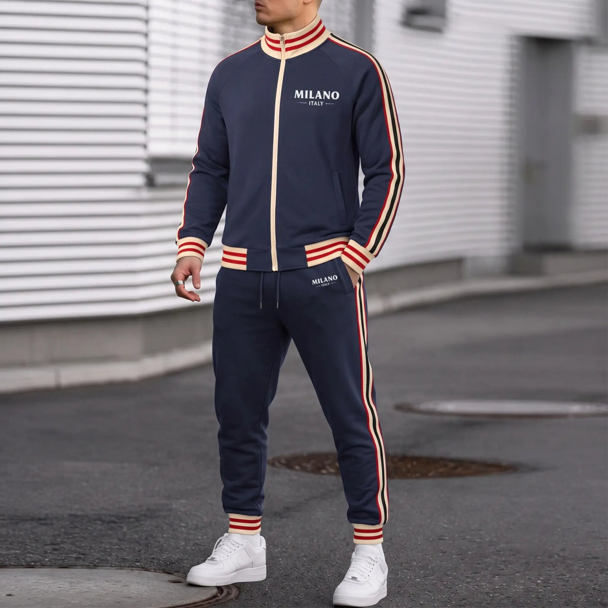 Retro Milano Two-Piece Tracksuit Set