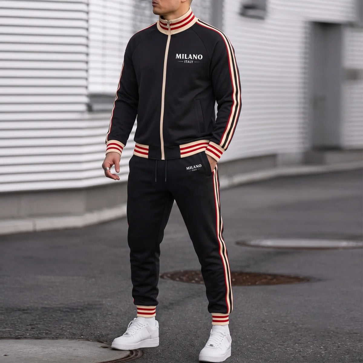 Retro Milano Two-Piece Tracksuit Set