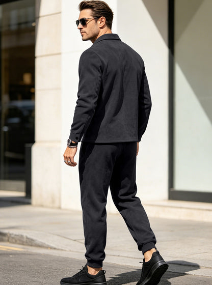The Verona men’s suede-touch jacket & jogger set