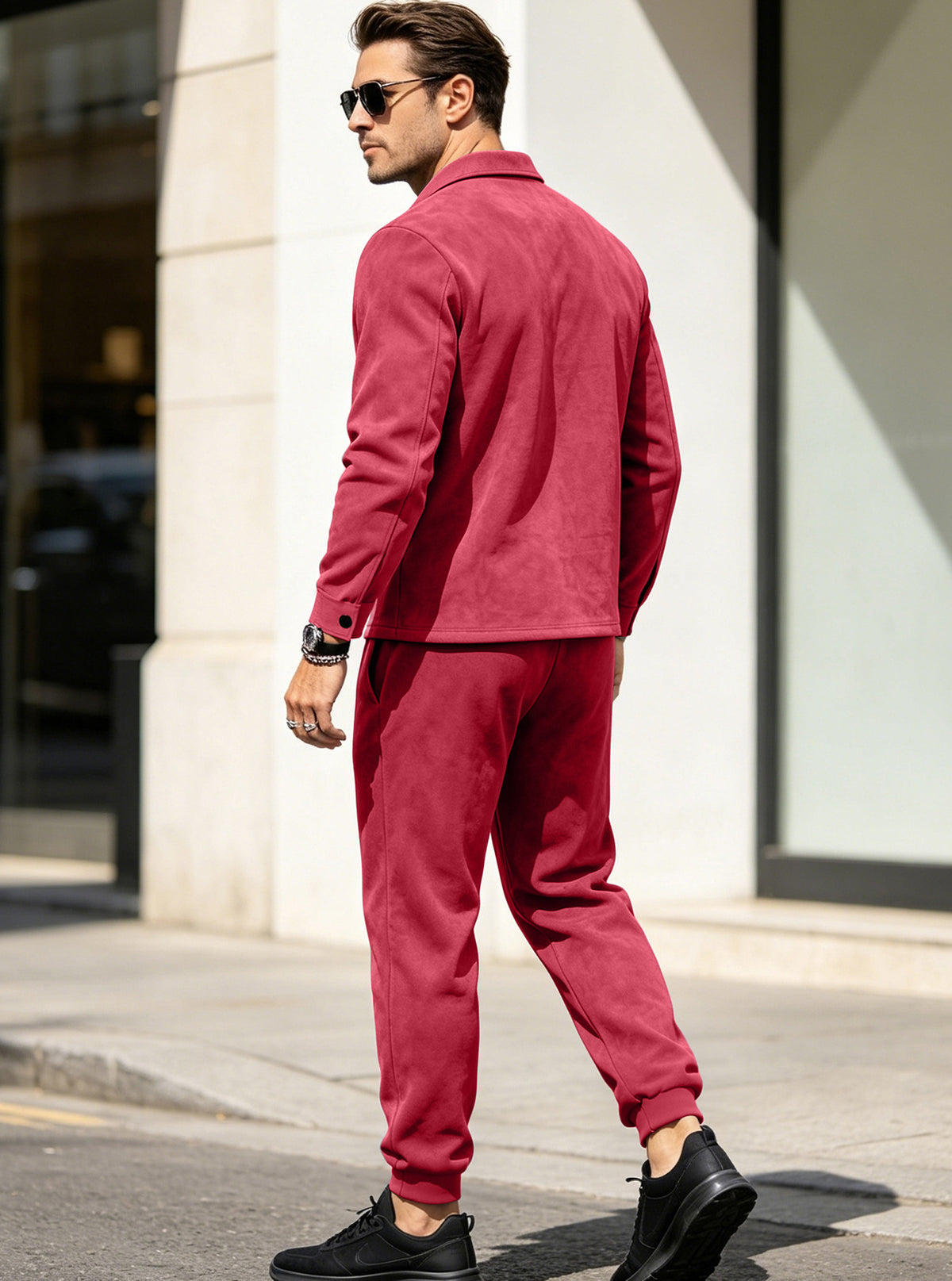 The Verona men’s suede-touch jacket & jogger set