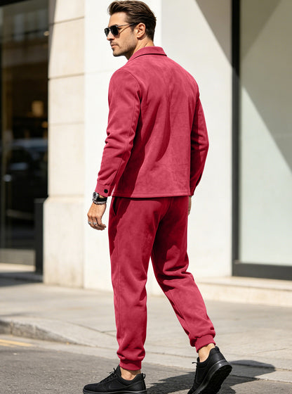The Verona men’s suede-touch jacket & jogger set