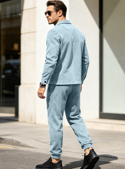The Verona men’s suede-touch jacket & jogger set
