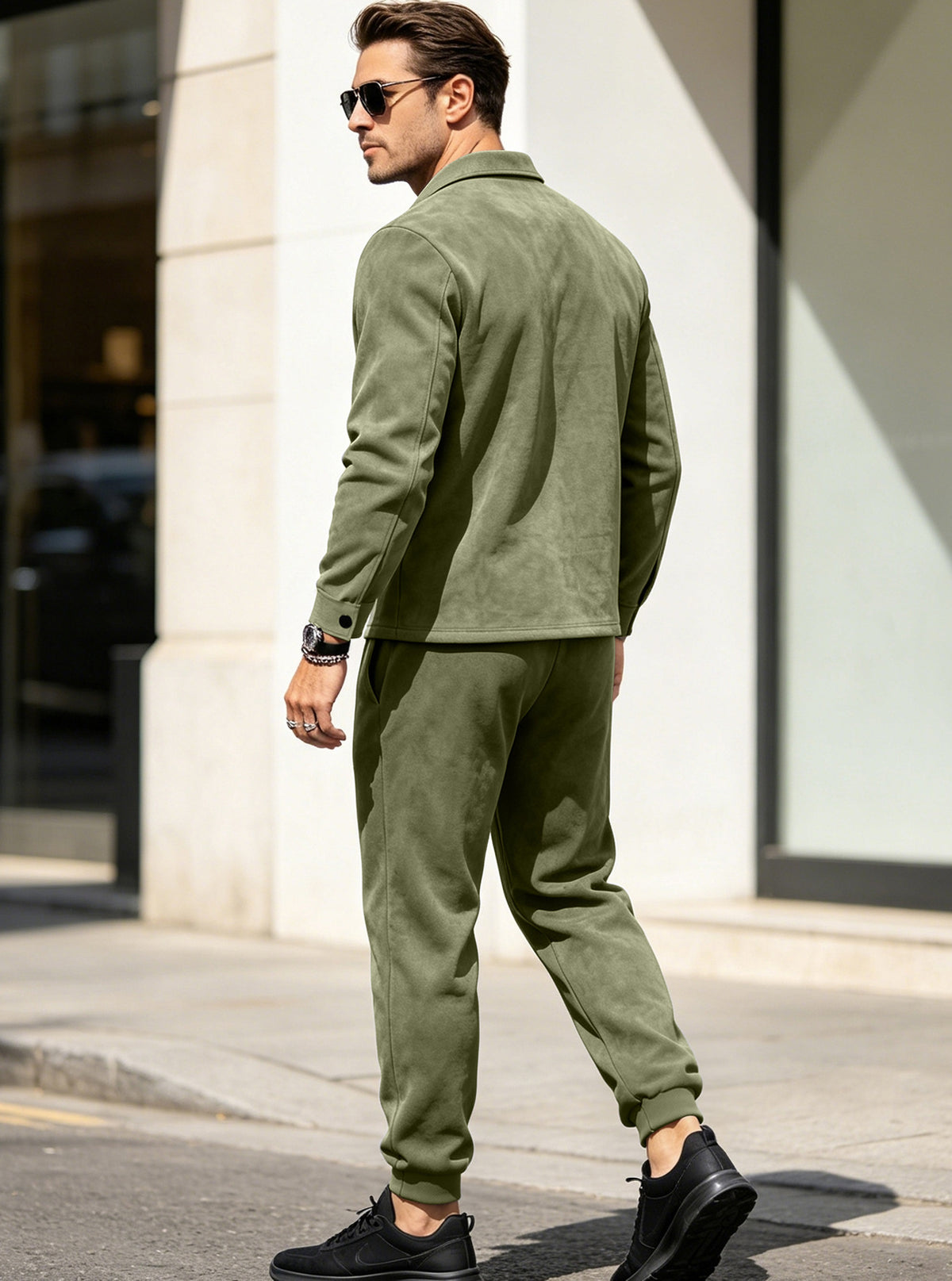 The Verona men’s suede-touch jacket & jogger set