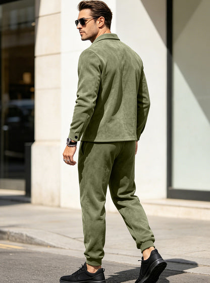 The Verona men’s suede-touch jacket & jogger set