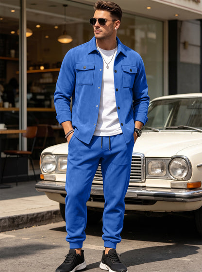 The Verona men’s suede-touch jacket & jogger set