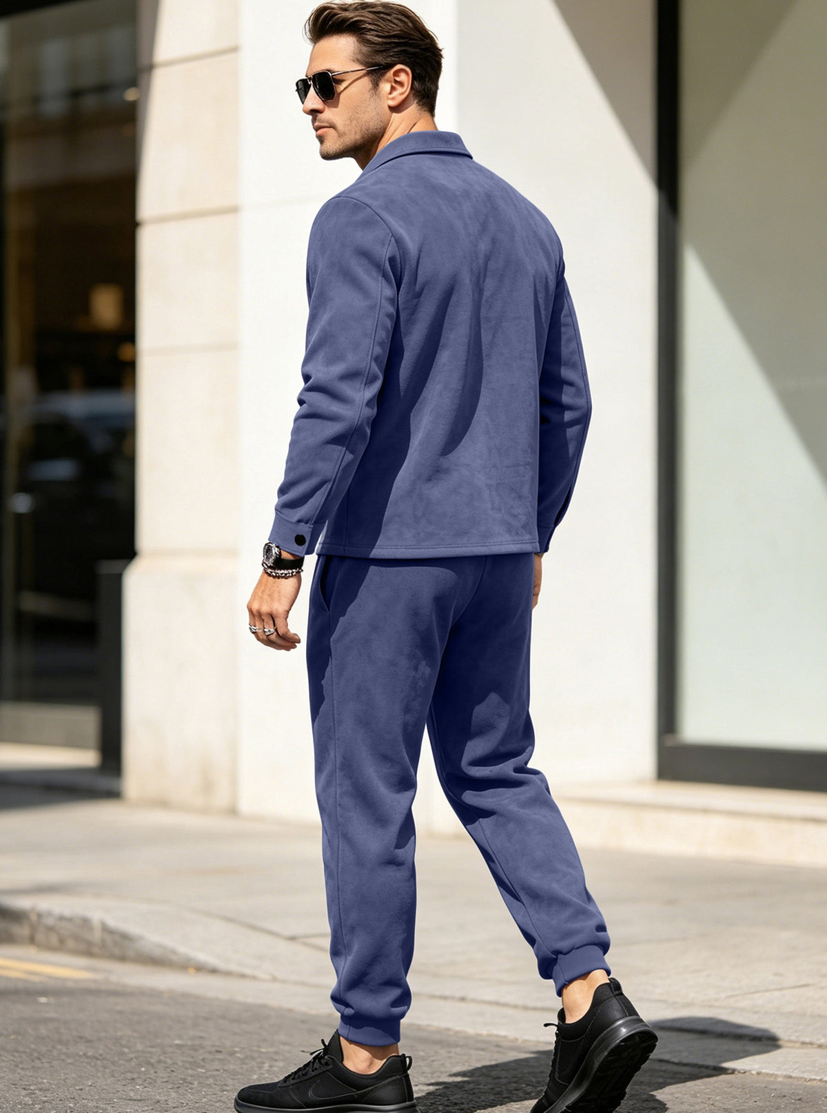 The Verona men’s suede-touch jacket & jogger set