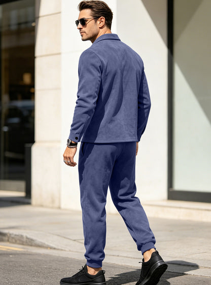 The Verona men’s suede-touch jacket & jogger set