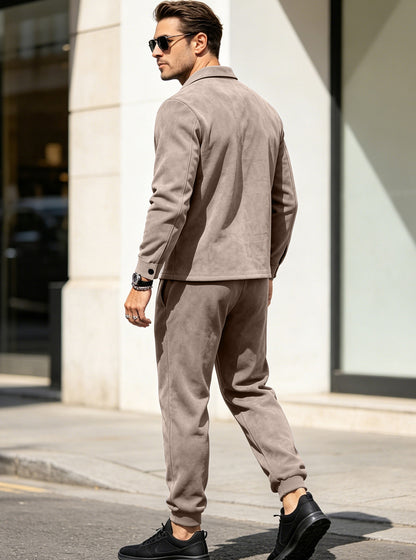 The Verona men’s suede-touch jacket & jogger set