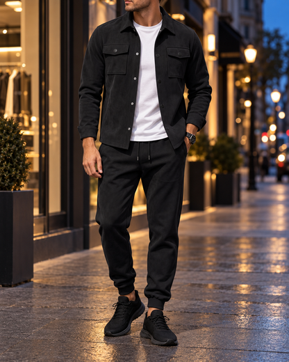 The Verona men’s suede-touch jacket & jogger set