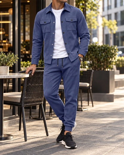 The Verona men’s suede-touch jacket & jogger set