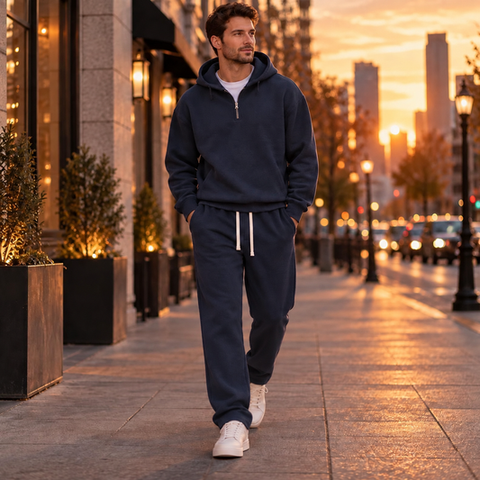Men's 2-Piece Casual Tracksuit Set – Sporty Sweatshirt & Pants