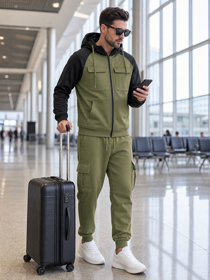 The Hudson Men’s Fleece-Lined Colorblock Utility Set
