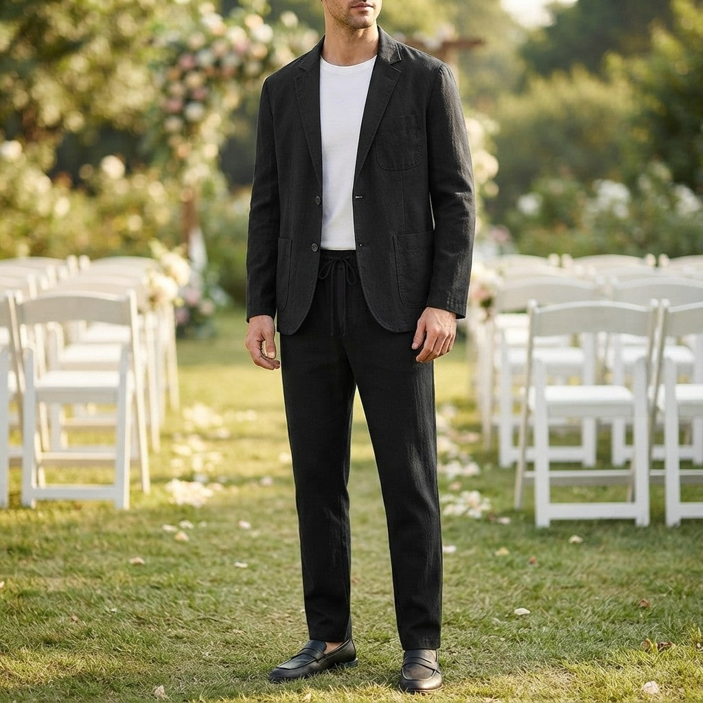 LEINEN-CASUAL-ANZUG-SET