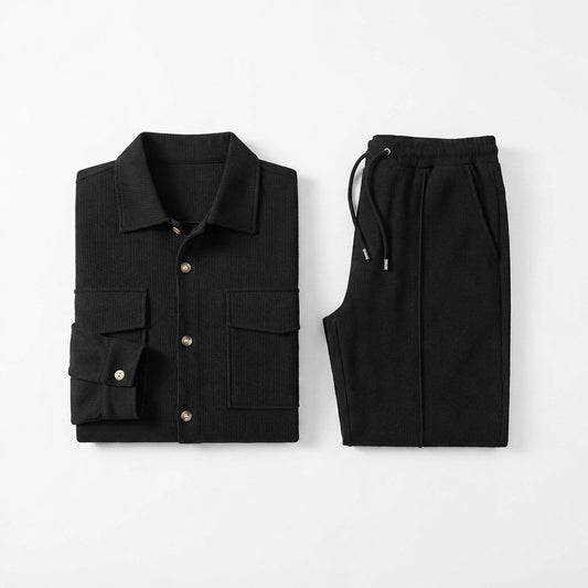 Men's Waffle Knit Shirt and Pants Set