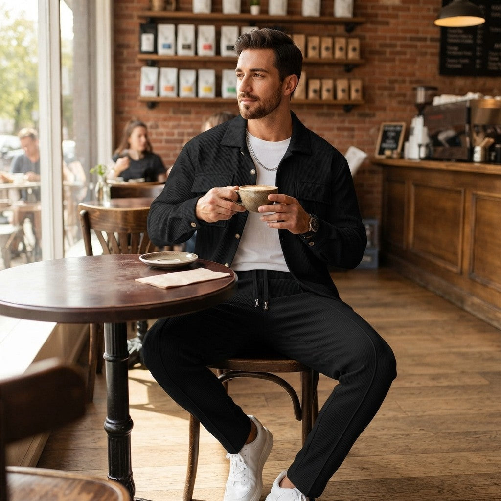 The Mercer Men’s Waffle-Knit Shirt & Pants Set